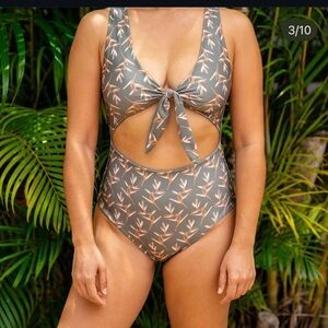 Floral Cutout One-Piece Swimsuit XL